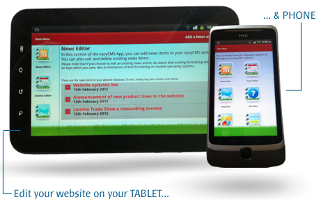 eazyCMS 4.0 Mobile Web Editor